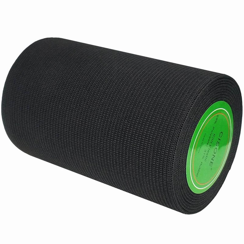 CISONE Knit Elastic 4 Inch Wide Black Heavy Stretch High Elasticity Knit Elastic Band 3 Yards - Image 4